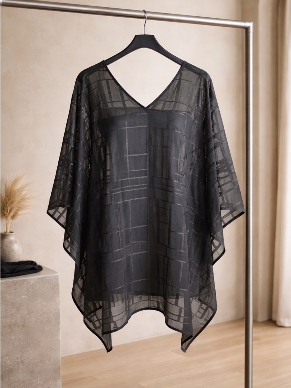 NWT Three Eighty Two Women’s Black 2 Piece Caftan Mini Dress  - Size M